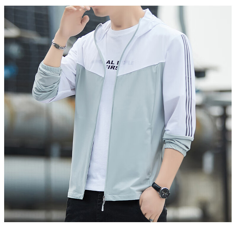 ROMON Men's Summer Sun Protection Jacket Ice Silk Breathable Casual Outdoor UV Protection Fishing Quick-Dry Coat 1226 Dark Blue 6X 21