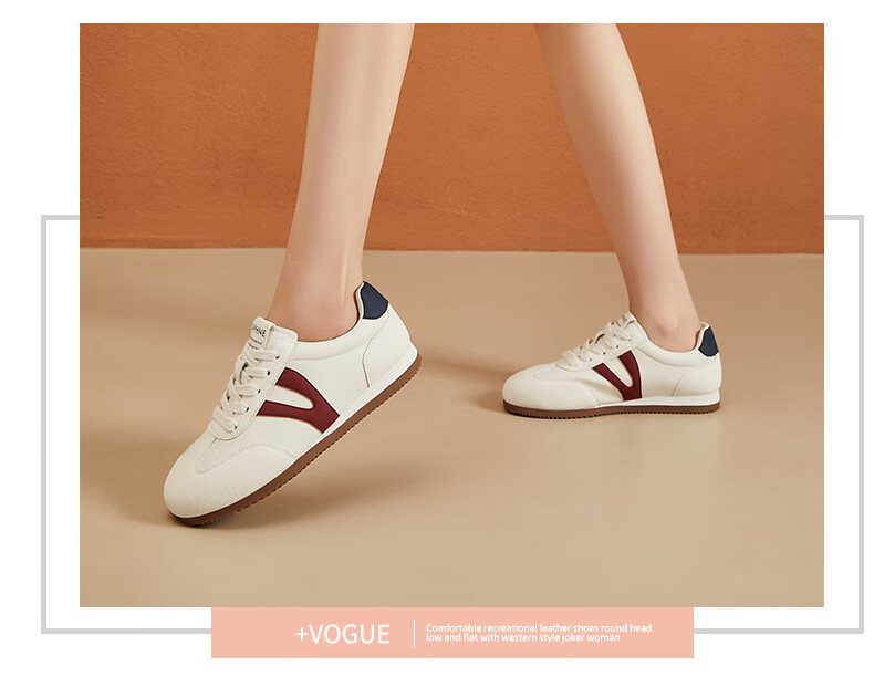 DAPHNE Flat Low-Heel Dexun Shoes for Women, Versatile Lightweight Lace-Up Low-Top Comfortable Sneakers Sports Casual Shoes, Red And Blue Color, Size 37 4