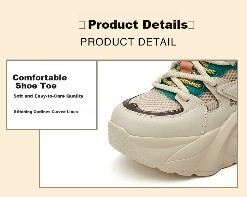 DAPHNE Chunky Sneakers for Women with Thick Soles And Hidden Heel Lift, Breathable, Slimming for Petite Figures, Versatile Casual Shoes for Travel And Everyday Wear, White And Gold Color, Size 35 11