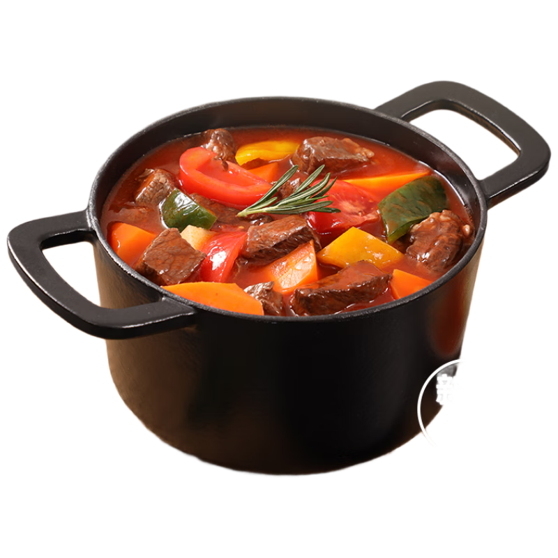 Feishile Enamel Cast Iron Pot, Pressure Cooker, Soup Pot, Cooking Pot, Double-Ear Soup Pot, 24-Centimeter Cast Iron Pot - Black Gold