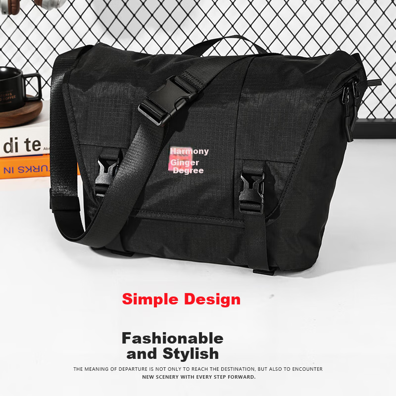 361° Large Capacity Shoulder Bag Crossbody Bag for Men And Women, Student Couple Casual Sports Outdoor Small Backpack Messenger Bag, Black