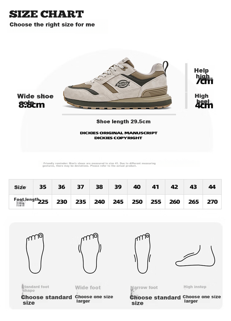 Dickies Men's Dad Shoes, Retro Casual Shoes, Height-Increasing Men's Shoes, Breathable Running Shoes for Summer, Sports Shoes, Size 39, Gray 3