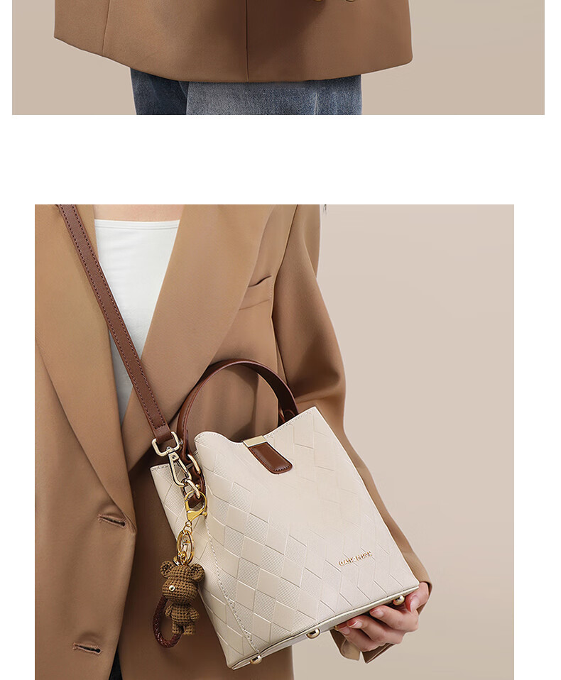 YUYULA Leather Handbag, Women's Crossbody Bucket Bag, Commuter Luxury Shoulder Bag, Birthday Gift for Wife Or Girlfriend on May 20th 6