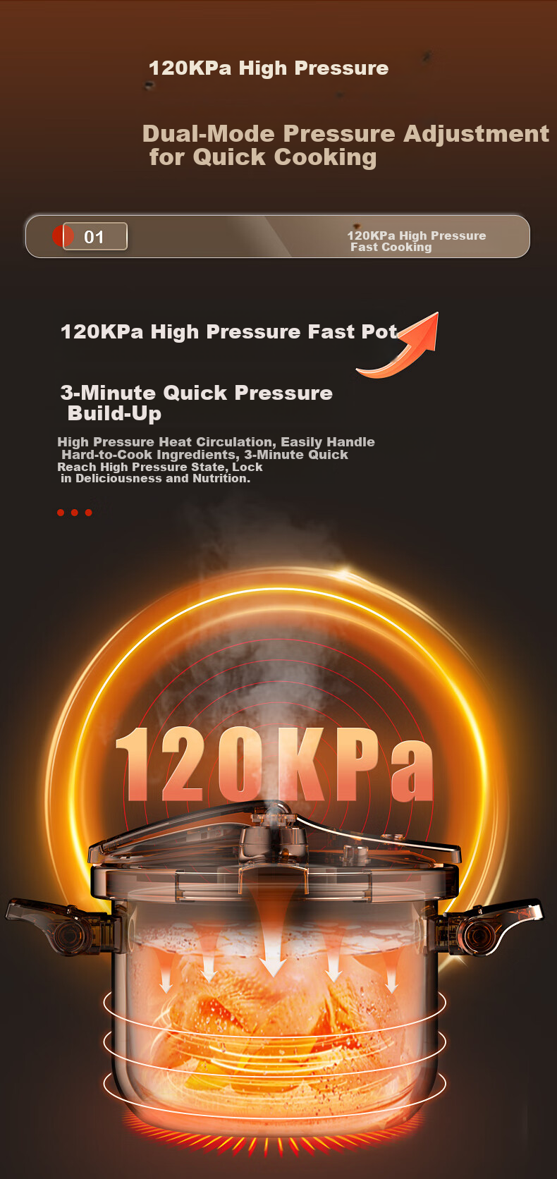 KBH Explosion-Proof Pressure Cooker, 304 Stainless Steel, Thickened, Safe for Home Use, Compatible with Gas And Induction Stoves, 22cm, 5.5L 4