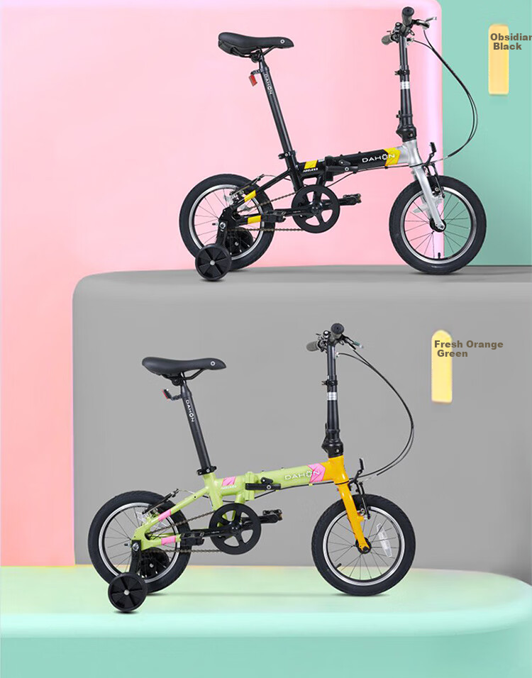 DAHON Children's Oversized Bike, 14-Inch Aluminum Alloy, for Boys And Girls Students, Small Wheels, KAA411, Gray-Black 10