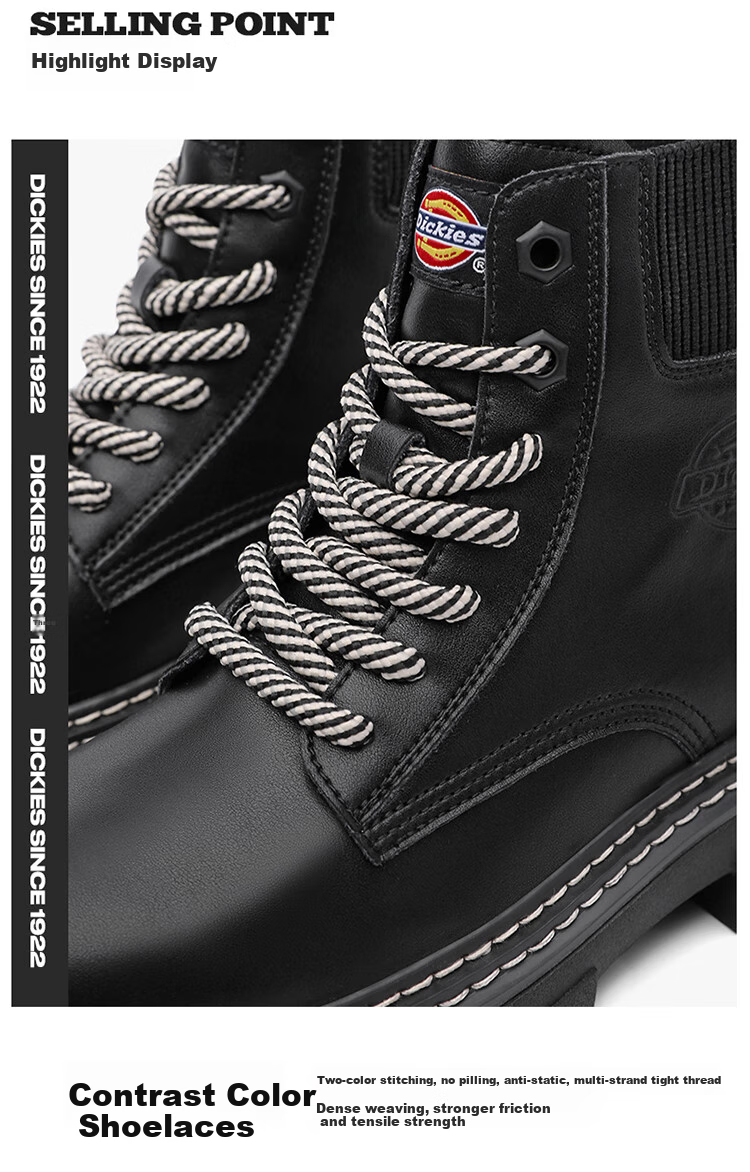 Dickies Women's Martin Boots, Fashionable Versatile Work Boots, High-Top Lace-Up Women's Boots, Beige, Size 35 4