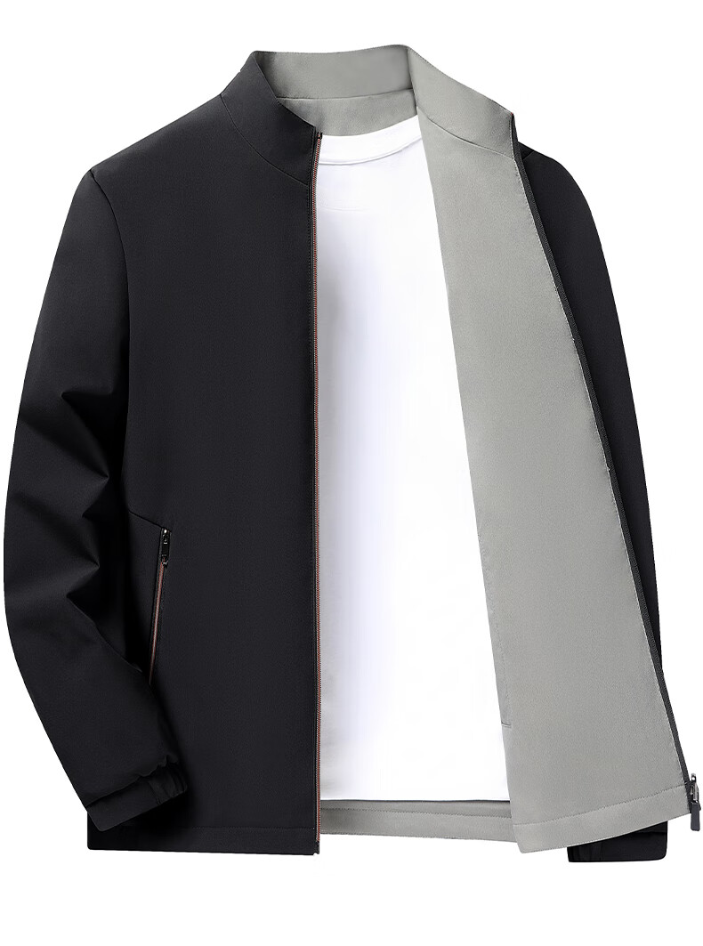 FIRS Double-Sided Wrinkle-Resistant Jacket for Men, Spring And Autumn New Style Business Casual Stand-Collar Short Dad Workwear Coat 2