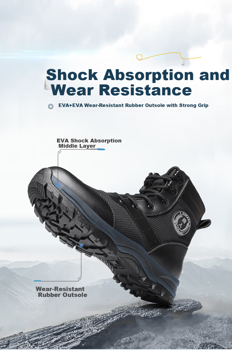 Qiangren Outdoor Men's Boots, Duty Boots, Comfortable Breathable Mesh Hiking Training Short Boots, JDX19116L, Black, Size 42 6