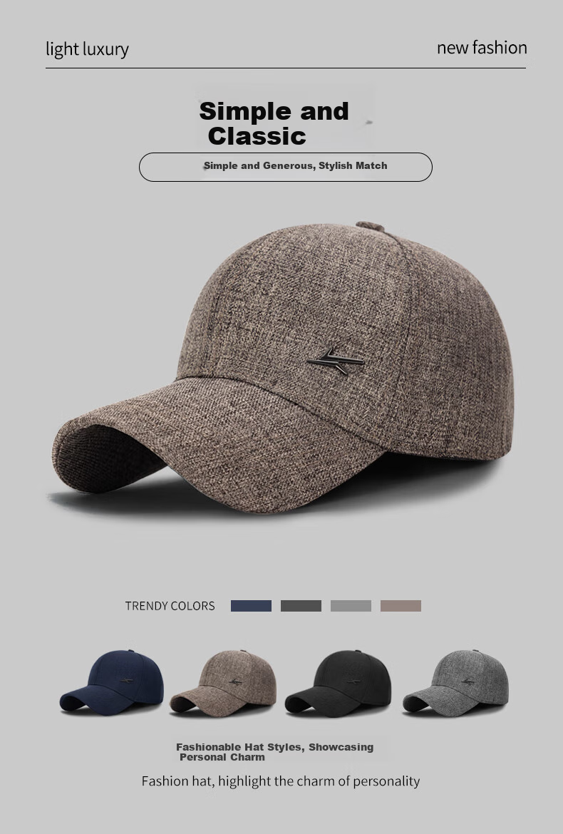 Jiancai Father's Day Gift, Large Size Baseball Cap for Men, All-Season New Style, Hard Top Hat for Middle-Aged And Elderly Fathers And Grandfathers 1
