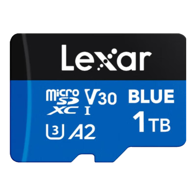 Lexar 1TB TF (MicroSD) Memory Card, V30 A2, Read Speed 160MB/s, for Gaming Consoles, Tablets, Dash Cams, Video Recording, 4K Ultra HD Capture (BLUE)