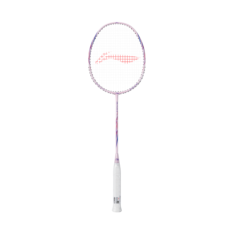Li-Ning Badminton Racket Set, Full Carbon Double Rackets, Fengying Series, Ultra-Light 5U Competition And Training Rackets, White/pink, Pre-Strung