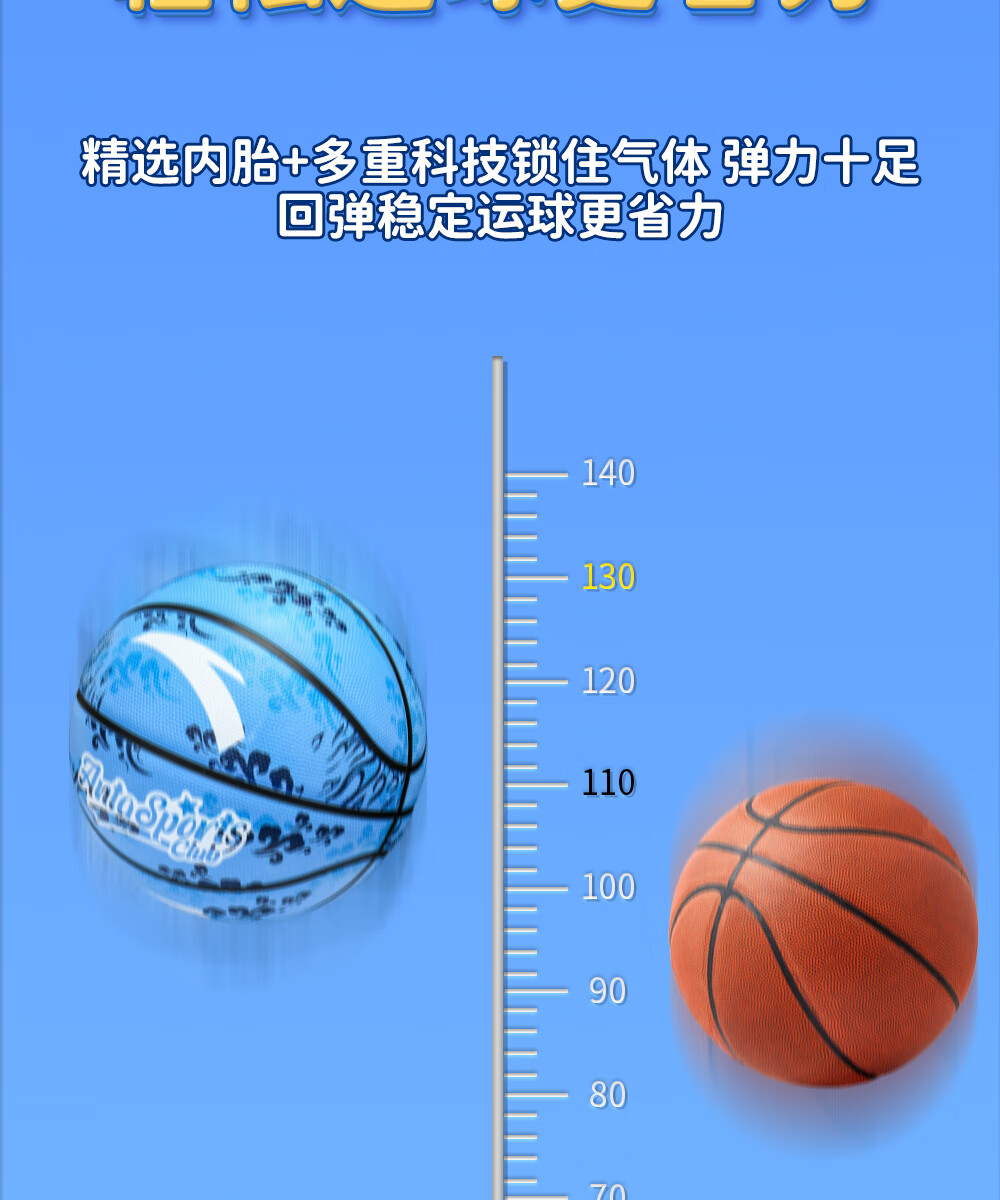 ANTA Basketball, Children's Size 5, for Indoor And Outdoor Use, Durable, Suitable for Cement Courts, Elementary School Students, Teenagers, Outdoor Rubber, Size 5 10