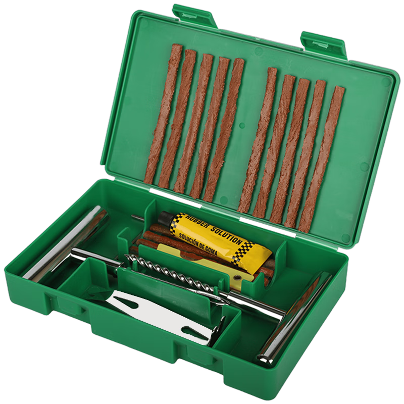 Kulaipu Tire Repair Tool Kit (Metal Version), Car Tire Repair Vacuum Tire Repair Rubber Strip Emergency Rescue KLP-002