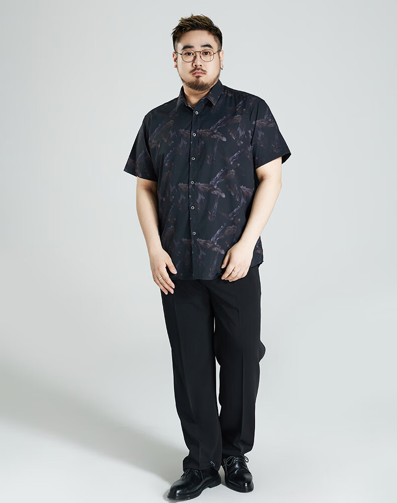Ayoupang Summer Ice Silk Plus Size Short Sleeve Floral Shirt, Loose Fit, Large Size, Stretchy, Seamless, Casual Blouse 10