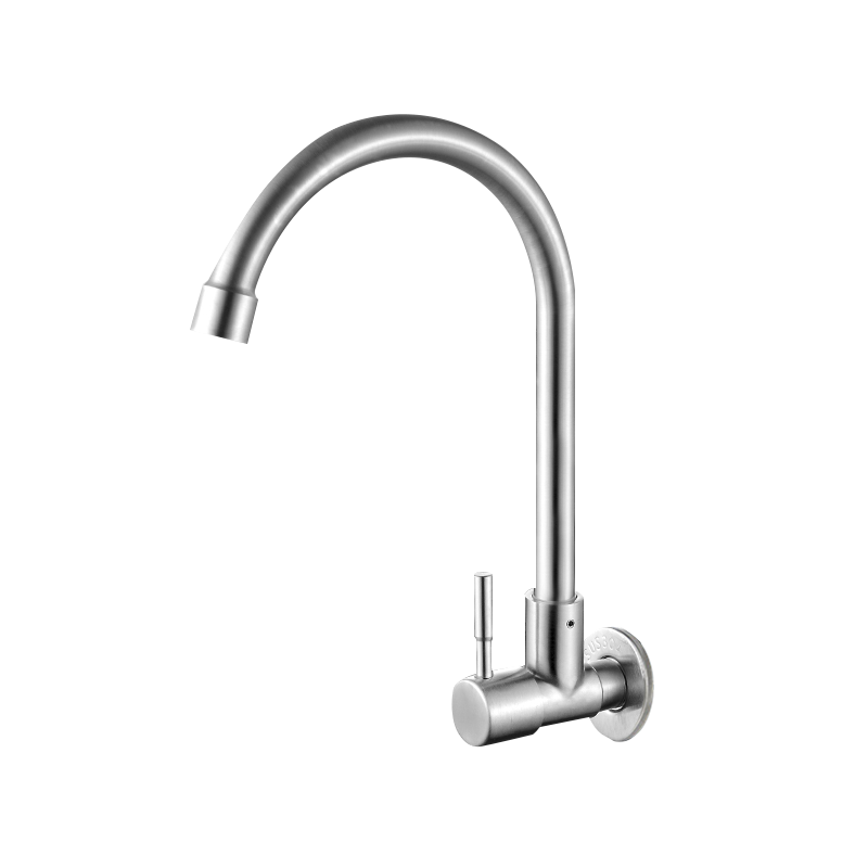 Zunchi Single Cold Kitchen Faucet, Wall-Mounted Stainless Steel Sink Tap, 360-Degree Rotating Anti-Splash Sink Faucet, 2085G