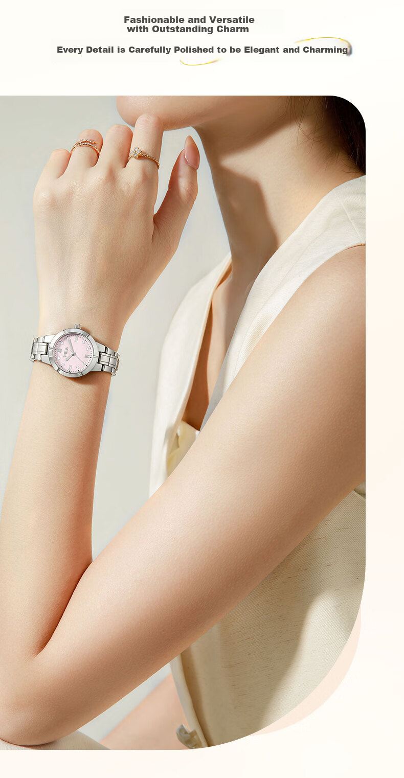 FILA Women's Classic Small Round Watch, Birthday Gift for Girls And Friends, Wristwatch 6601-103F 6