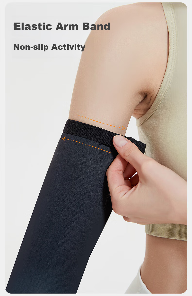 UV100 Women's Cooling UV Protection Arm Sleeves Summer Outdoor Cycling Thin Ice Silk Arm Guards 23568 Pearl Gray L 5