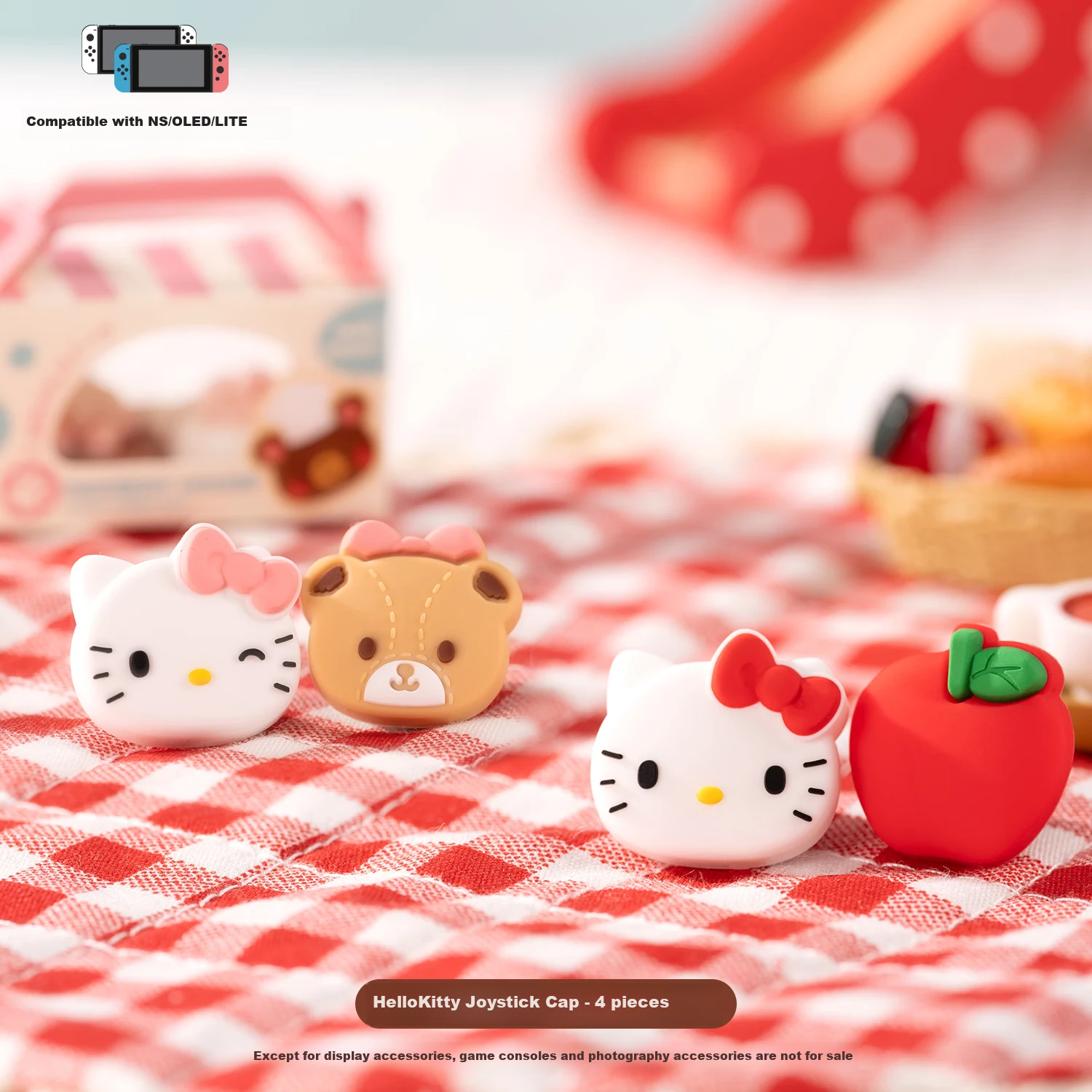 Jixiang SWITCH Joystick Cap, Suitable for Switch/OLED/NS/Lite Hello Kitty Silicone Handle Button Protective Cap, Cute