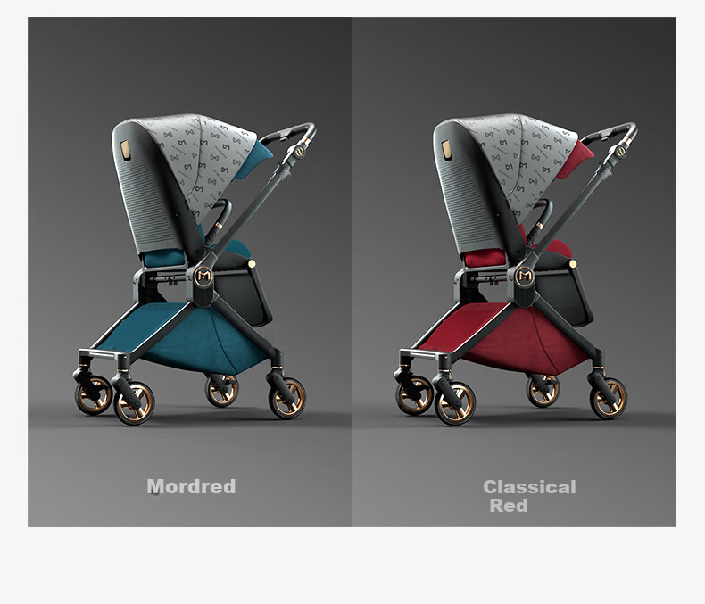Dear Mom, Greek Magic Mirror Reversible Mechanical Backrest, Can Sit Or Lie Down, Lightweight Foldable, High Landscape, Stroller for Newborns And Infants, MAX 18