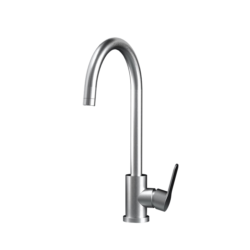 Yuhongfeiyu Kitchen Sink Faucet, 304 Stainless Steel, Hot And Cold Dual Control, 360° Rotating, Bright Silver C01-Y