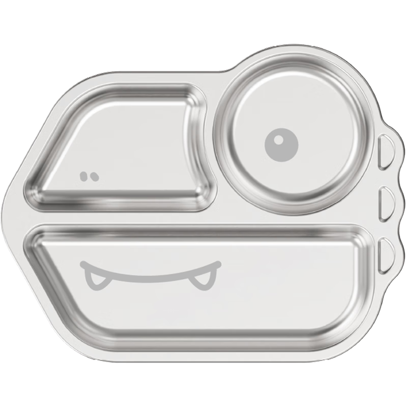 LOCK&LOCK Children's Divided Plate, 316L Stainless Steel Compartment Plate, Baby-Specific Food Tray, Kindergarten Meal Divider, Dining Utensils