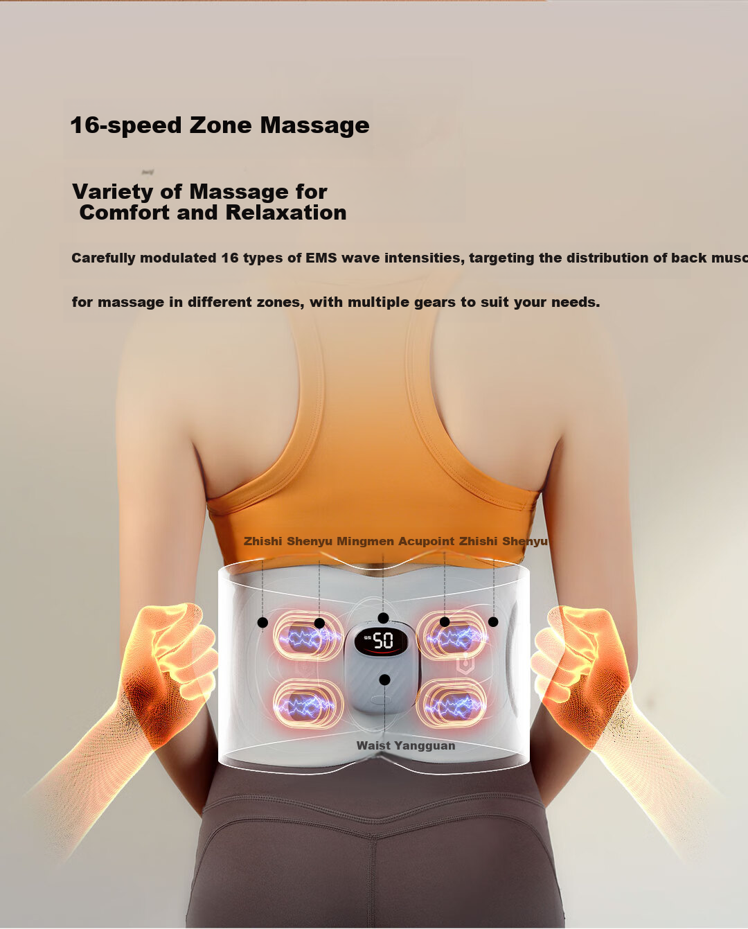 KCOTSON EMS Waist And Abdominal Care Device, Graphene Waist Massager, Womb-Warming Waist Belt, Back Hot Compress Pulse Waist Protector, Birthday Gift for Women, Teacher's Day Gift 9