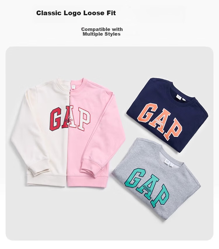 GAP [Same Style for Older And Younger Kids] Boys And Girls Spring Logo Contrast Color Long-Sleeve Sweatshirt 687330 3