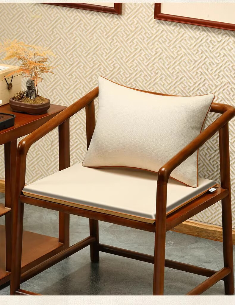 Huamanshengting Tea Table And Chair Cushion, Chinese-Style Redwood Chair Seat Cushion, Car Seat Cover, Solid Color Smoke Gray (3cm Foam), 45*45cm 6
