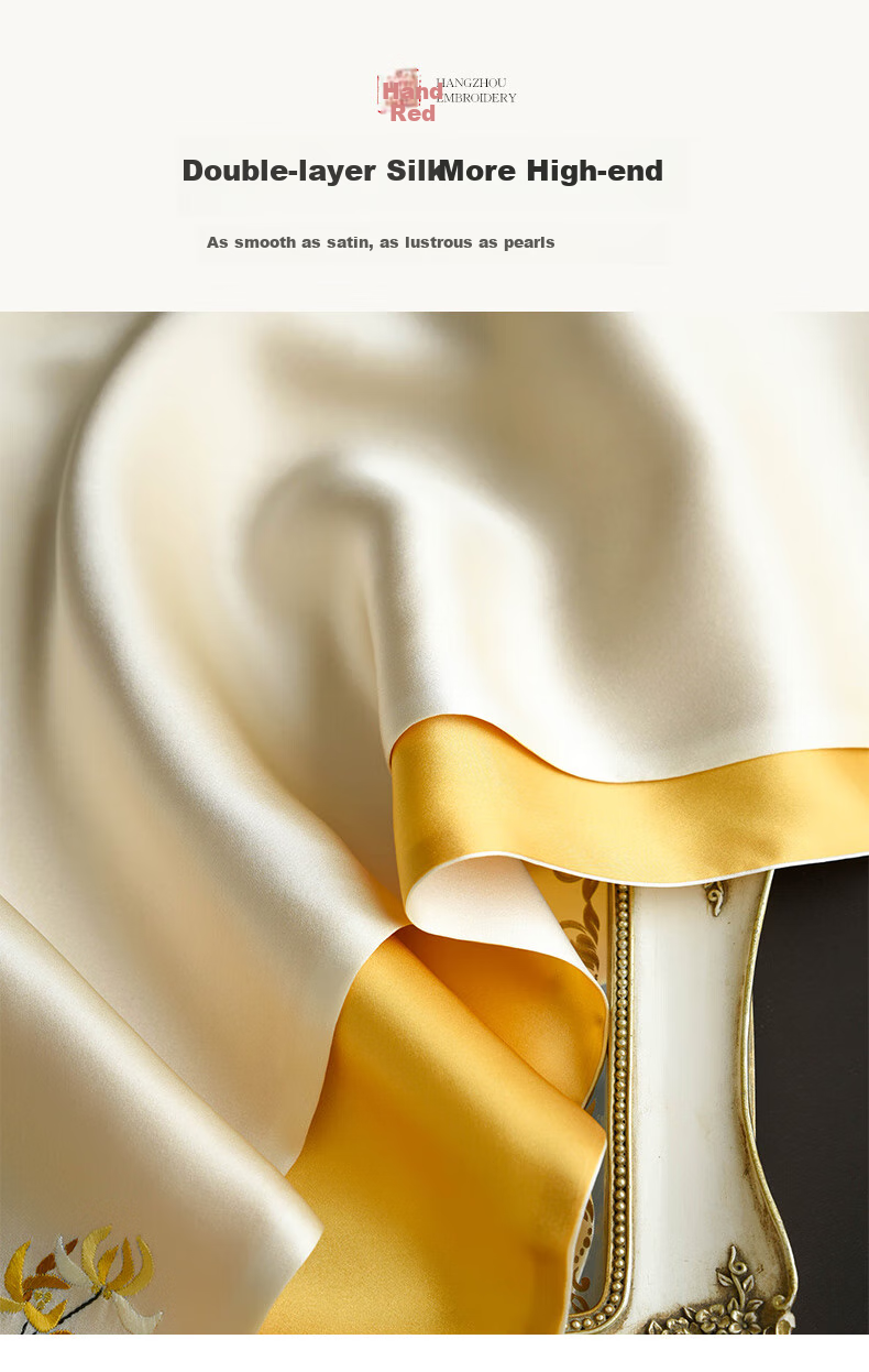 Hangsifu Suzhou Silk Scarf, Autumn And Winter Warm Neck Protection Shawl for Women, Mulberry Silk Wrap, Outer Layer, Birthday Gift for Mom 8