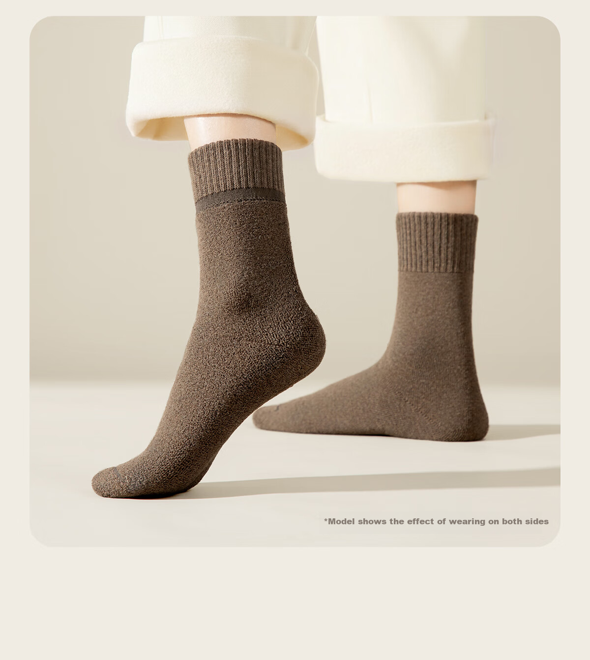 BADIGAO Disposable Socks for Men And Women, Daily Wear Fleece-Lined Mid-Calf Socks, Versatile for Autumn And Winter Travel, No-Wash Odor-Resistant 19