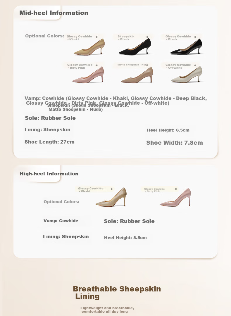 73Hours Celebrity-Inspired Women's Shoes, Brittany Professional High Heels, Wedding Shoes, Shallow-Mouth Pumps, Soft-Soled Comfortable Women's Shoes 1