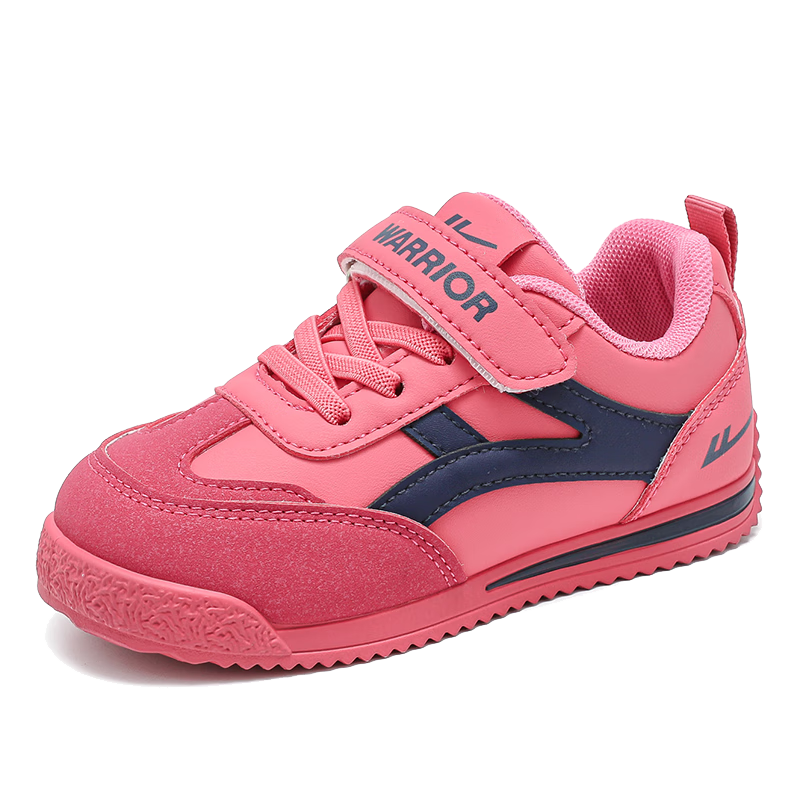Warrior Girls' Casual Sneakers Spring and Autumn Soft Sole Lightweight Kids Sports Shoes WZ(CL)-1076 Rose Red/Blue Size 31