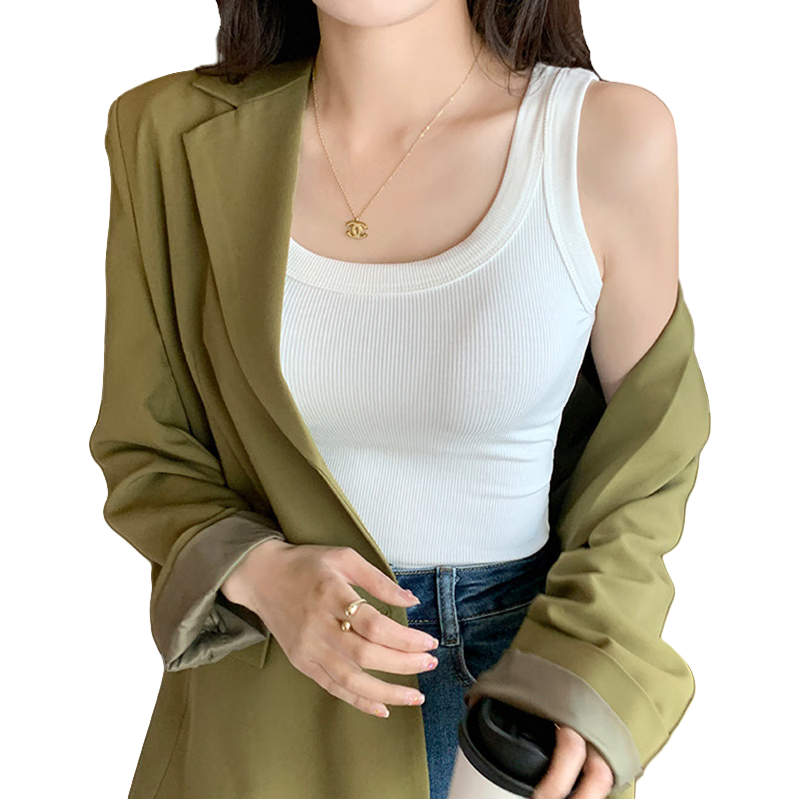 LangSha Women's Camisole Tank Top, Spring And Summer 2026 New Style, Inner Or Outer Wear, Ribbed Top, Beautiful Back Design, Slim Fit, Base Layer