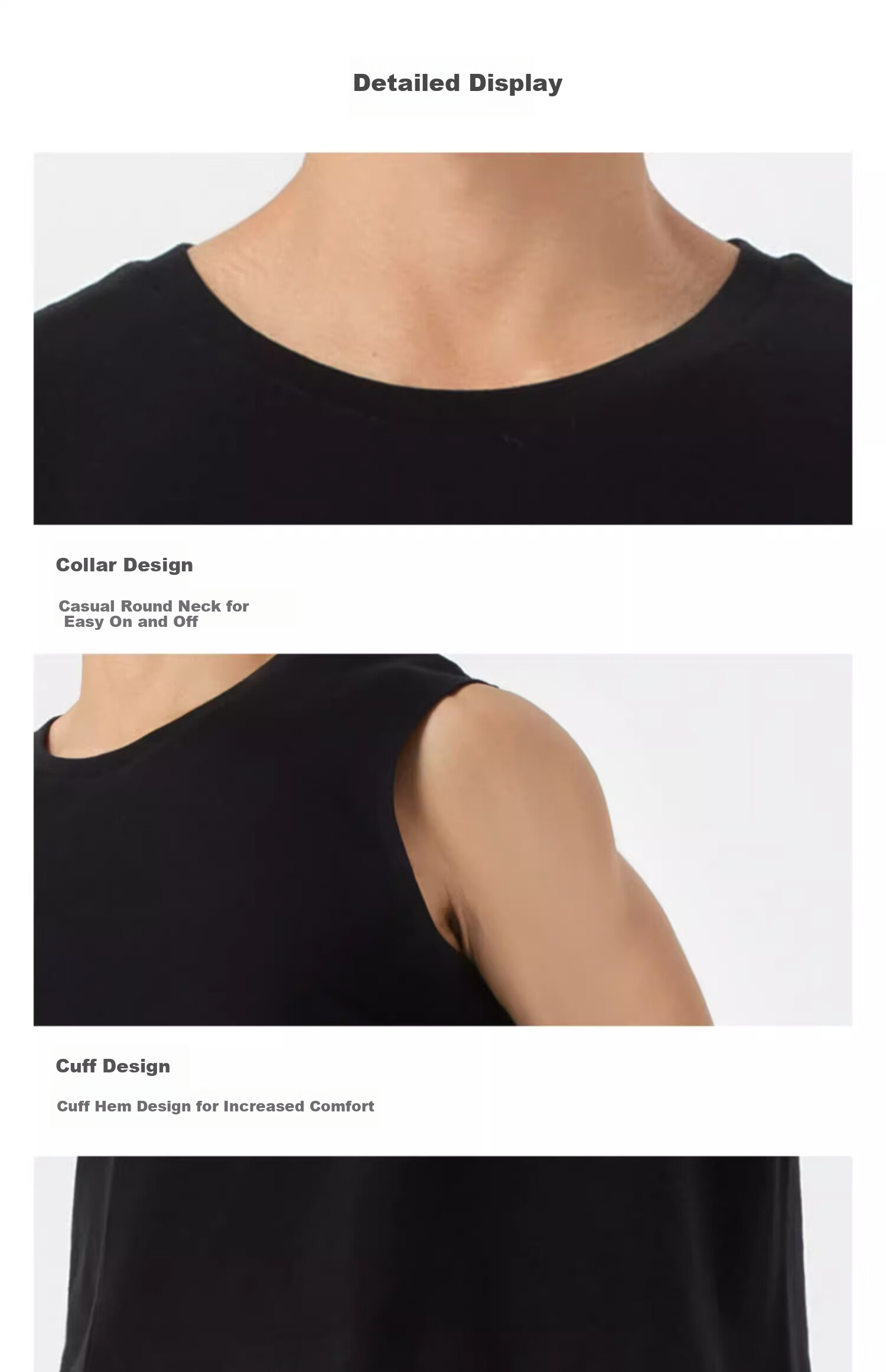 DECATHLON Vest Fitness Undershirt Sleeveless Sports T-Shirt Loose Tank Top for Outer Wear Short Sleeve 5223879 9
