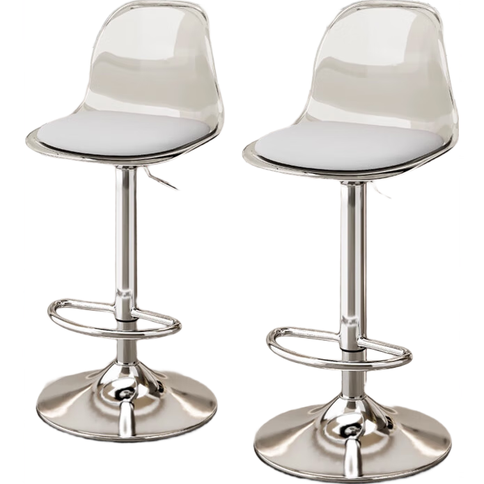 Huakaizhixing Bar Stool, High Chair, High Stool, Adjustable Height Bar Stool with Backrest, Home Chair, BY520 Transparent