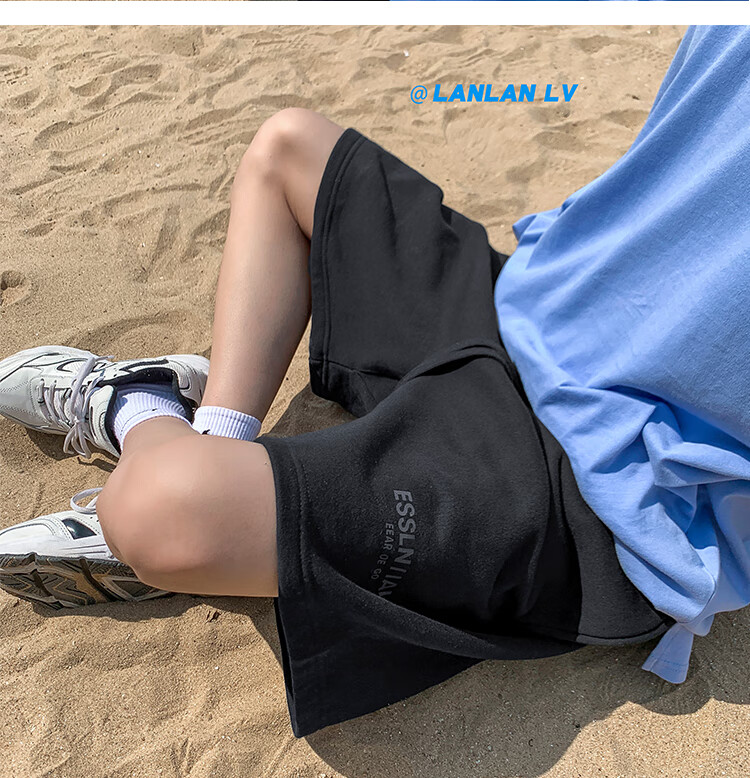 IZEXX Casual Shorts for Men, Summer Lightweight American High Street Loose Fit Sports Beach Shorts, Versatile IZ67 Gray M 6