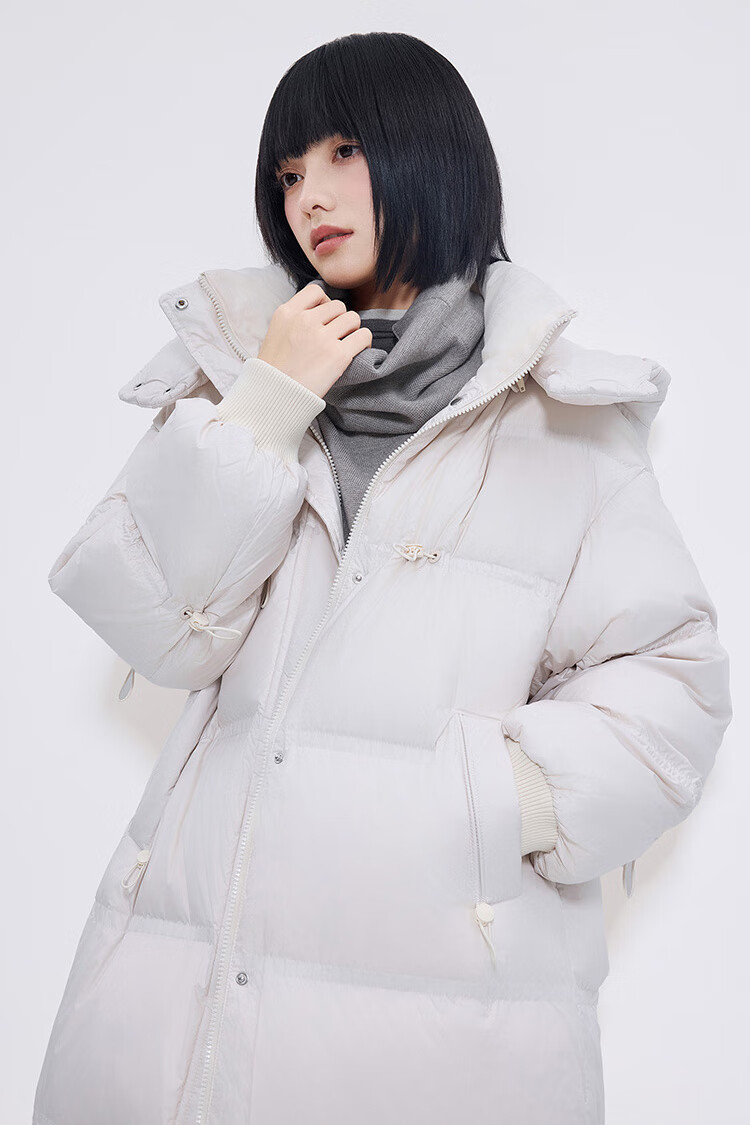 JD Original down Jacket, Spring And Autumn Casual Women's Style, 90% Down, Mid-Length, Comfortable, Versatile, Windproof, Warm Coat, Black, Size L 22