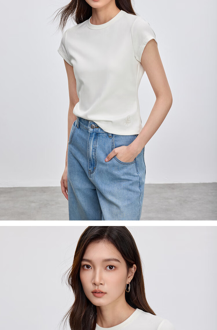 Sentubila Minimalist Commuter Short Sleeve T-Shirt Women Spring Slim Fit Knit Shirt Crop Top Dark Heather Gray XL 20