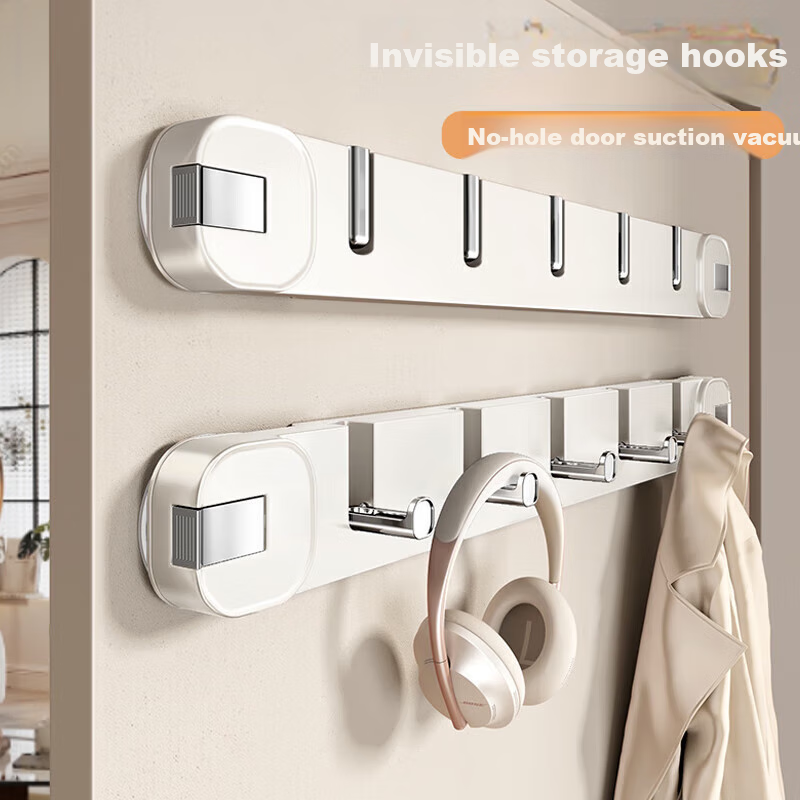 Bahainiao Suction Cup Door Hook, Adhesive Hook, Coat Rack without Drilling, Heavy-Duty Load-Bearing Wall-Mounted Adhesive Hook, Entrance Door Storage Rack