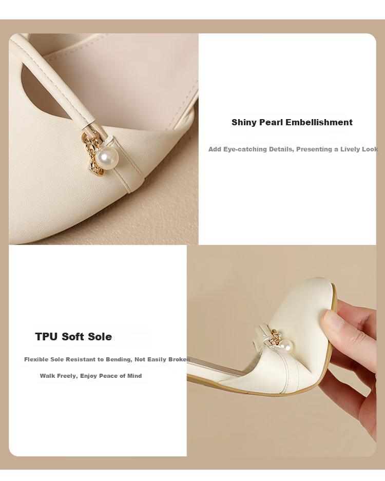 ZHR Women's Summer Sandals with Closed Toe And Chunky Heel, Elegant And Sweet Style Versatile Women's Shoes Y767 Beige 35 4