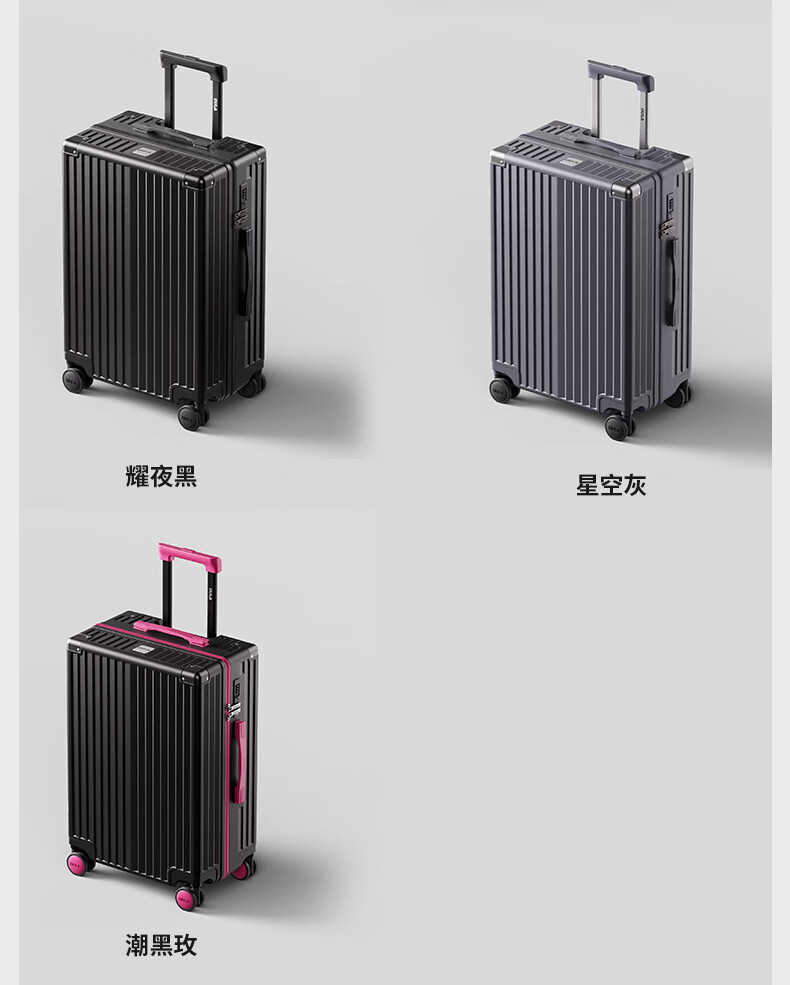 DULA Luggage High-Quality Suitcase with Cup Holder, Multifunctional Trolley Case for Men And Women, Travel Suitcase with Password Lock, Trendy Black Rose 26-Inch 10