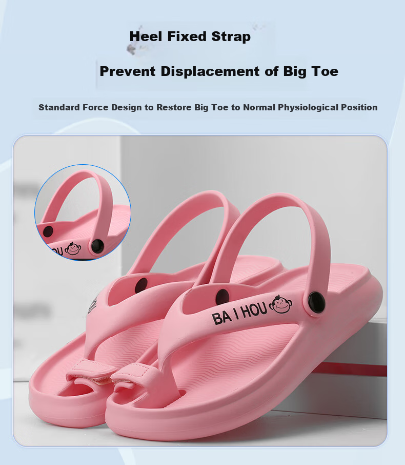 BAIHOU White Monkey Corrective Big Toe Sandals, Bunion Correction Functional Split-Toe Slippers, G-01 Pink, Size 35-36 5