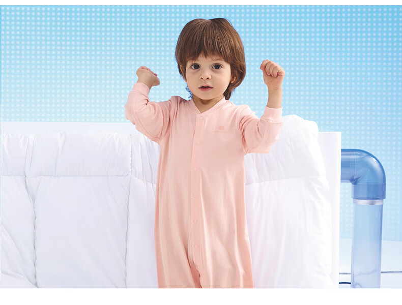 Hinos Baby Romper, Ultra Soft And Breathable, for 0-2 Years Old, Crawling Suit, Shell Pink, Size 73 9