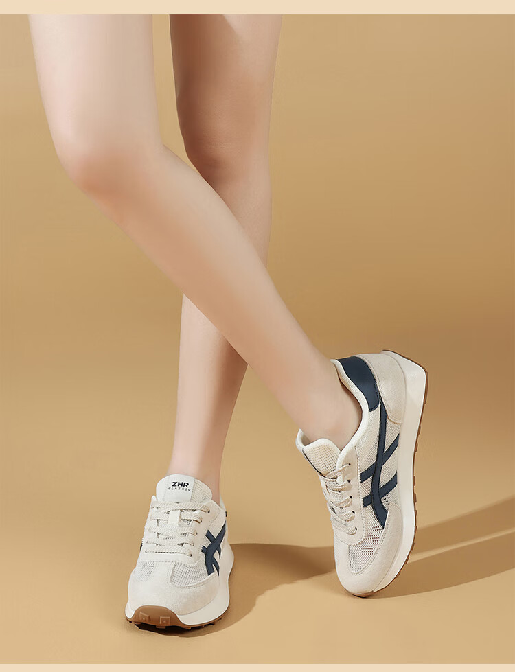 ZHR Women's Casual Shoes, Fashionable Comfortable Running Height-Increasing Women's Shoes, Thick-Soled Versatile Training Shoes, AK199 White Silver, Size 39 16