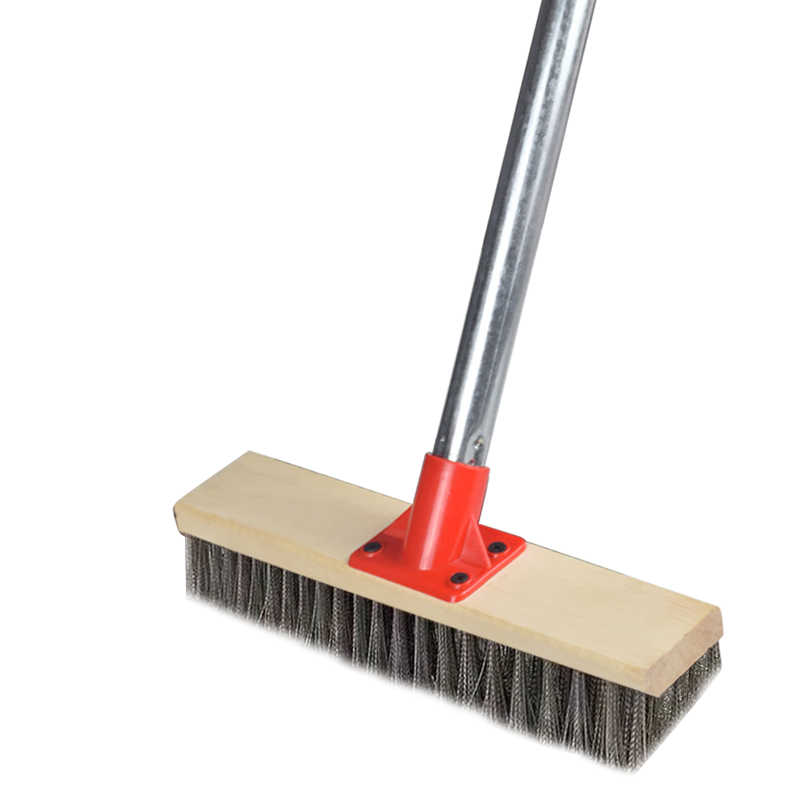 Aoyida Stainless Steel Wire Floor Brush, Long Handle Cleaning Brush, Long Pole Garden Moss Remover Iron Brush, Floor Scrubber, Steel Pole Oil Remover