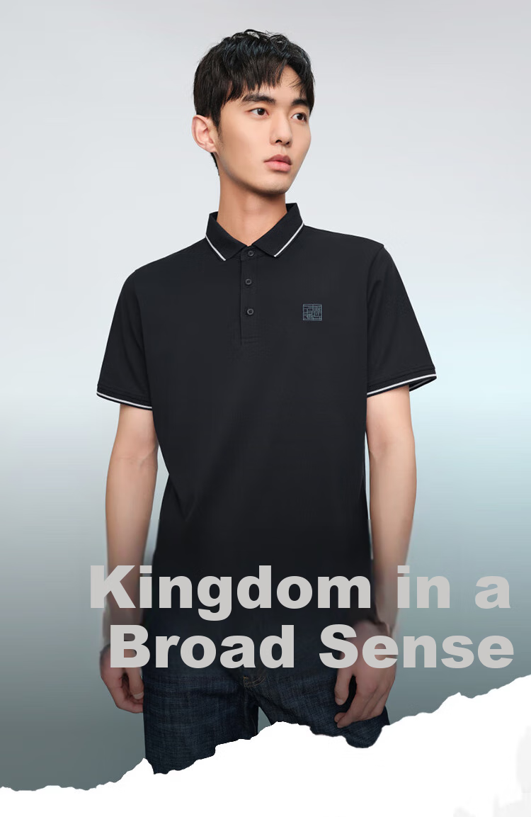 HLA [Brand Exclusive] Men's Short-Sleeve Polo Shirt, Three Kingdoms Cool-Touch Design for Summer Wear 1