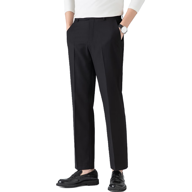 Hodo Men's Summer Thin Non-Iron Wrinkle-Resistant Business Straight Casual Dress Pants Commuter Work Trousers