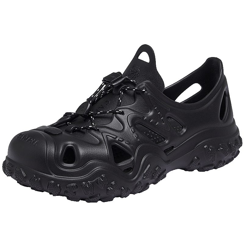 CAMEL Women's Ventilated Outdoor Beach Shoes Thick Sole Closed Toe Water Wading Hiking Shoes L25M162035 Black Size 38