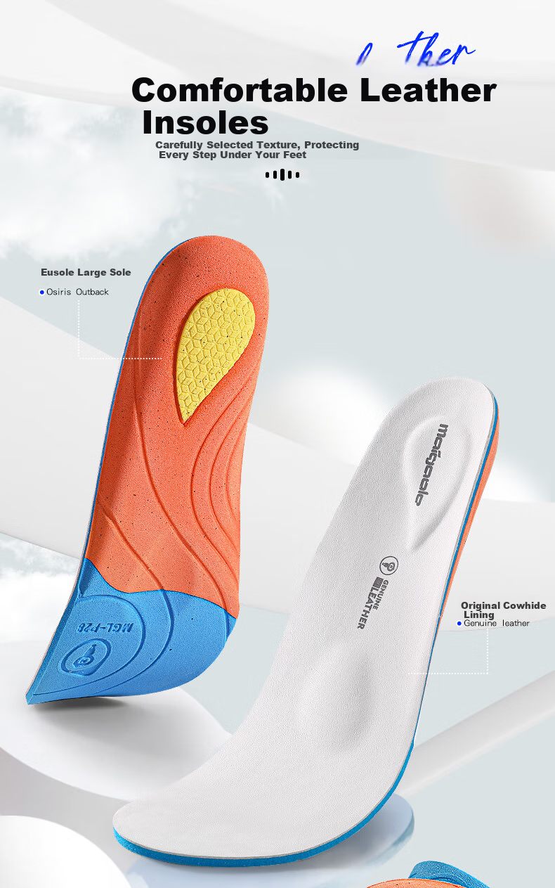 Maigaole Top-Grain Leather Ousolai Spring And Summer Deodorizing, Sweat-Absorbing, Soft, Wear-Resistant Genuine Leather Shoe Insoles, Size 37-38 1