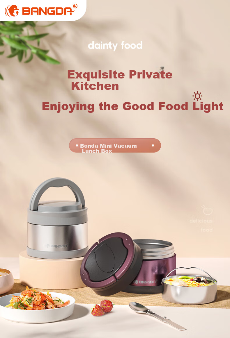 Bangda Stainless Steel 316 Insulated Lunch Box for Children, Students And Office Workers, Portable Thermos Food Container for One Perso 1